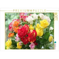 Calvendo Puzzle Bunter Rosenstrauß 1000 Teile Lege-Größe 64x48cm Foto-Puzzle