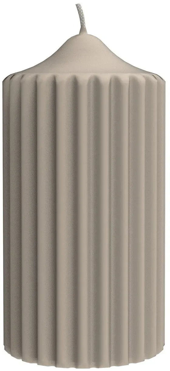 ENGELS SAMT Rillenstumpen - verschiedene Farben und Größen - Ø 8 H 15 cm / Kiesel