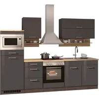 KOCHSTATION Küchenzeile KS-Mailand, mit Elektrogeräten, Breite 270 cm grau