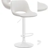 CLP Barhocker Camden Samt Creme Metall matt Weiss