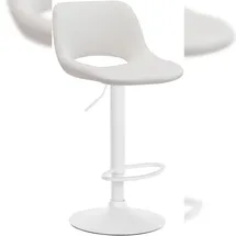 CLP Barhocker Camden Samt Creme Metall matt Weiss