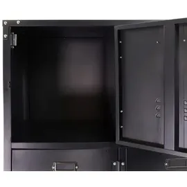 Rikta Metallschrank Stahl 75 x 120 x 35 cm grau/ schwarz 6 Türen abschließbar