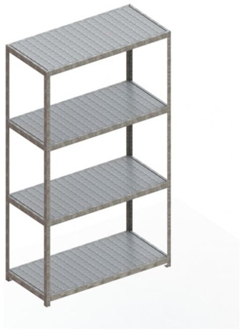 Meta Weitspannregal Speed Rack 1970 x 2000 x 400 mm verzinkt + 4 Fachebenen + Stahlpaneelen