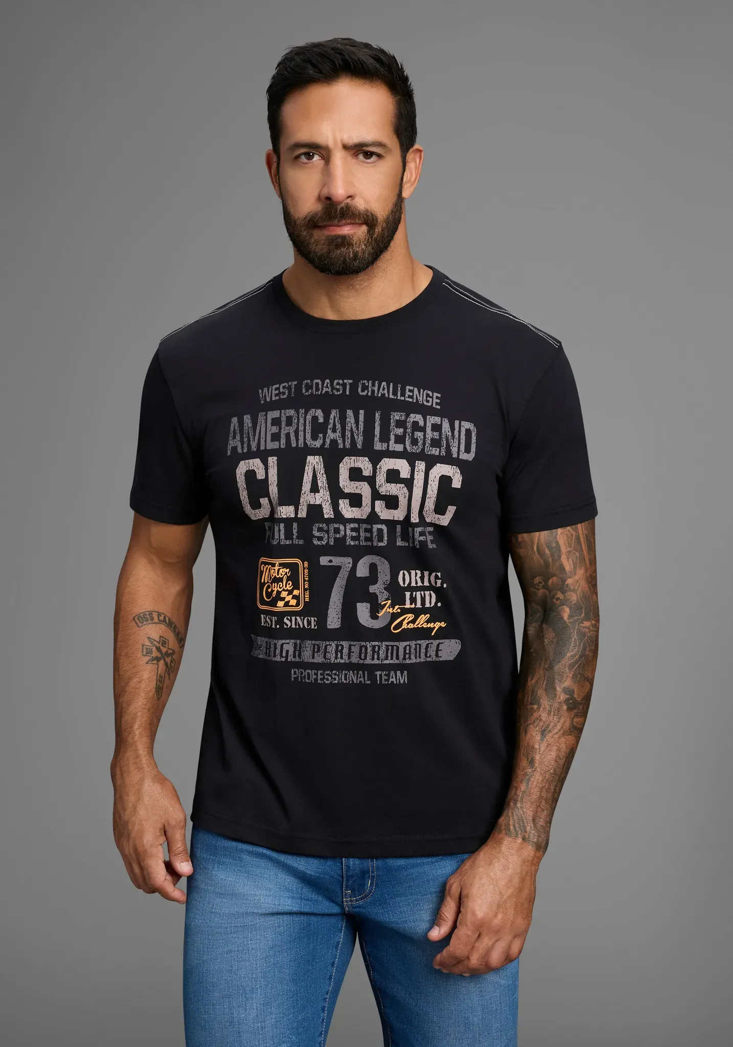 T-Shirt ARIZONA, Herren, Gr. M (48/50), grau (anthrazit), Single Jersey, Obermaterial: 100% Baumwolle, unifarben, normal, Rundhals, Shirts T-Shirt, Kurzarm, unifarben, Rundhals, aus Baumwolle, Topseller