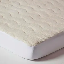 Homescapes Fleece-Matratzentopper 90 x 190 cm weiß