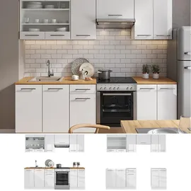 Vicco Küchenzeile Fame-Line 240 cm Weiß Hochglanz