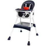 2-in-1 Hochstuhl Kinderhochstuhl Babyliege mit Fußstütze Kombihochstuhl Babyhochsitz, für Babys und Kleinkinder (Blau)