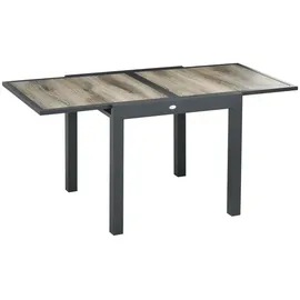 Outsunny Gartentisch Esstisch 160 x 80 x 75 cm Beige/Grau