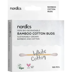 Bio Kosmetikstäbchen Bambus Baumwolle Weiß Nordics 100 ST