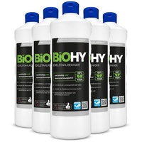 BIOHY Edelstahlreiniger (6 x 1 Liter) | Edelstahlpflege für streifenfreien Glanz | ideal für Küche, Töpfe oder Grill | Edelstahl reinigen in Gastronomie & Haushalt | pflegendes Putzmittel