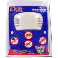Weitech Ultraschall Vertreiber gegen Ratten, Mäuse, Spinnen, Flöhe, Zecken bis 280 qm