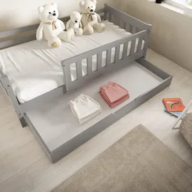 masseno Kinderbett ELSA 80 x 190 cm Kiefer massiv grau