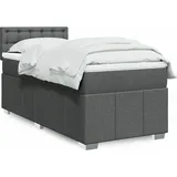 vidaXL Boxspringbett mit Matratze Dunkelgrau 140x200 cm Stoff