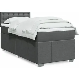 vidaXL Boxspringbett mit Matratze Dunkelgrau 140x200 cm Stoff