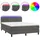 vidaXL Boxspringbett mit Matratze & LED Dunkelgrau 140x200 cm Samt