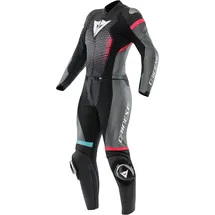 Dainese Fulminea S26 Damen 2-Teiler Motorrad Lederkombi, schwarz-pink-blau, Größe 42
