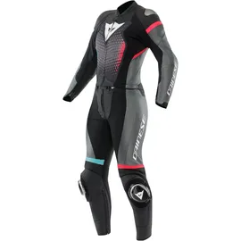 Dainese Fulminea S26 Damen 2-Teiler Motorrad Lederkombi, schwarz-pink-blau, Größe 42
