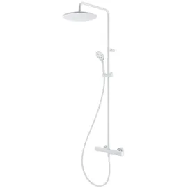 Herzbach Deep White Aufputz-Duschsystem mit Thermostat, 23.988525.1.07,