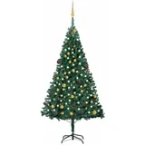 vidaXL Künstlicher Weihnachtsbaum mit Beleuchtung Grün 210 cm