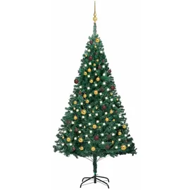 vidaXL Künstlicher Weihnachtsbaum mit Beleuchtung Grün 210 cm