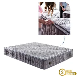 Bambi Boxspringbett 140x200 mit Bettkasten mit Matratzen Sleepure Set mit 2 Nachttischen Abnehmbar und Waschbar Top-Pad