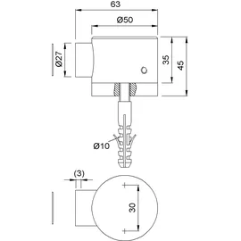 KWS Türfeststeller Silber 12 cm