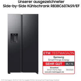 Samsung RS70F66KBFEF Side-by-Side (634 l, 1784 mm hoch, Schwarz)