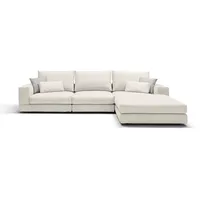 moebeloutlet.de Ecksofa Stoff Bern, Modulares Sofa verschieden aufstellbar weiß