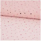 SCHÖNER LEBEN. Stoff Tüllstoff mit Herzchen rosa 1,50m Breite rosa
