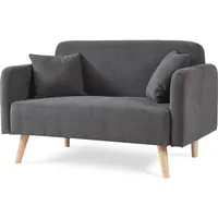 [en.casa] Sofa Midt 132x70x81 cm Cord Grau