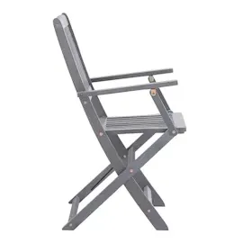 vidaXL Klappbare Gartenstühle 48,5 x 57 x 91 cm grau 2 St.