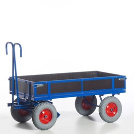 Rollcart Transportsysteme Handpritschenwagen, mit Bordwänden, Vollgummi, 1160x760 mm
