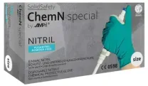 SolidSafety ChemN special Nitrilhandschuhe, puderfrei, grün 081303-XXL , 1 Packung = 100 Stück, XXL