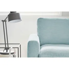 KAWOLA Ecksofa Cara Cord Recamiere links hellblau