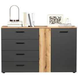 trendteam Esteban 139 x 86 x 38 cm Anthrazit / Eiche