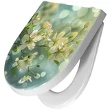 Primedeco WC-Sitz mit Absenkautomatik Motiv Fruehlingserwachen (1-St), Absenkautomatik, Soft-Close grün