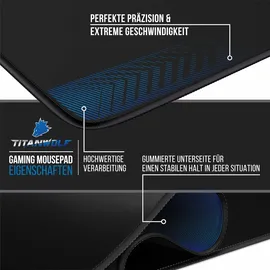 Titanwolf Gaming Mauspad, XXL Speed Gaming Mousepad / Extragroße Fläche von 900 x 400mm, Alpha Wrist