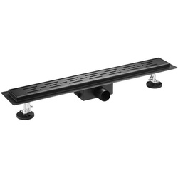 Aloni Duschrinne B090CM, einzel, Aloni Duschrinne Ablaufblende Standard Schwarz matt 90 cm schwarz