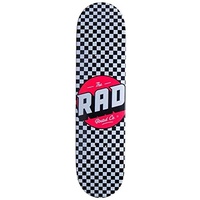 RAD Unisex – Erwachsene Checker Skateboard, Schwarz/Weiß, 8.25"