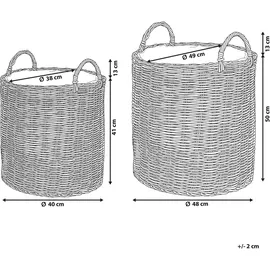 Beliani Blumenkorb 50 x 48 x 41 cm Braun