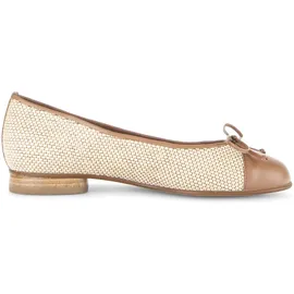 Gabor Ballerina Blockabsatz, Businessschuh, Schupfschuh in runder Form beige 39 EU (6 UK)
