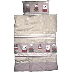 CASATEX Bettwäsche »Nisa«, lustiges, niedliches, fröhliches Design CASATEX beige/ashrose B/L: 135 cm x 200 cm