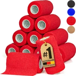 Hund IST König® Verband selbstklebend, Fixierbinde 12x4,7m Selbstklebende Bandage für Mensch & Tier 12 St