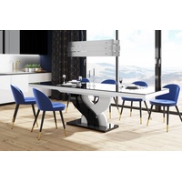 Design Esstisch Tisch HEB-111 Hochglanz ausziehbar 160 bis 256 cm