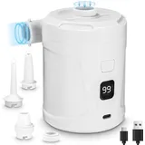 Elektrische Luftpumpe, elektrischer Inflator-Deflator, 5200 mAh wiederaufladbarer Akku, aufblasbarer Matratzen-Inflator mit 3 Luftdüsen, schnelle