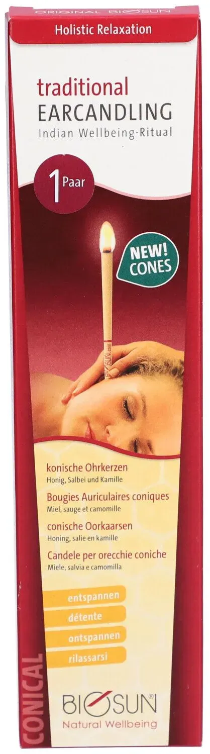 Biosun traditional Ohrkerzen konisch 1 Paar