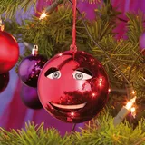 Infactory 2er-Set singende Weihnachtsbaumkugeln in Rot, Batteriebetrieb, Ø 10 cm