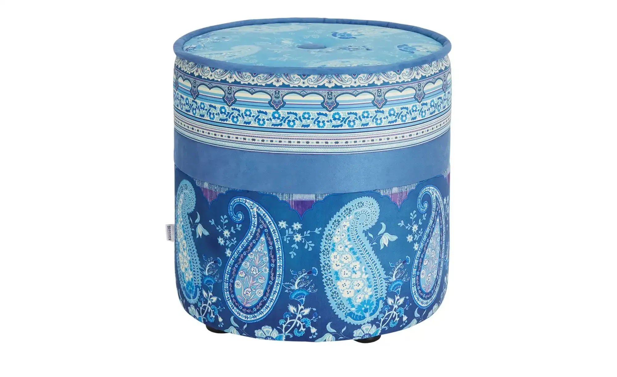 bassetti by SCHRÖNO Pouf  Tinetto , blau , Maße (cm): H: 44  Ø: 43