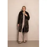 Zhrill Fellimitatmantel ZHKARTINI mit hohem Stehkragen, Regular Fit, mit Eingrifftaschen, casual Stil braun XL (42)