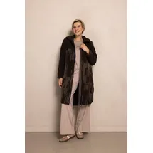 Zhrill Fellimitatmantel ZHKARTINI mit hohem Stehkragen, Regular Fit, mit Eingrifftaschen, casual Stil braun XL (42)